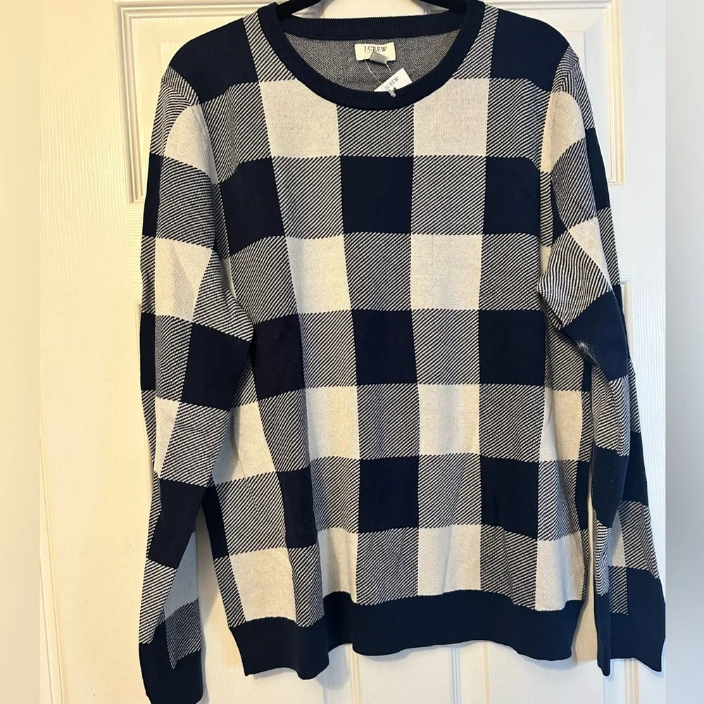 NWT J. CREW Teddie check sweater